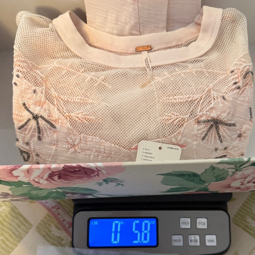 NWT Free People Micha Long Sleeve Cottagecore Boho Whimsical Shirt Pink Small - Picture 6 of 8